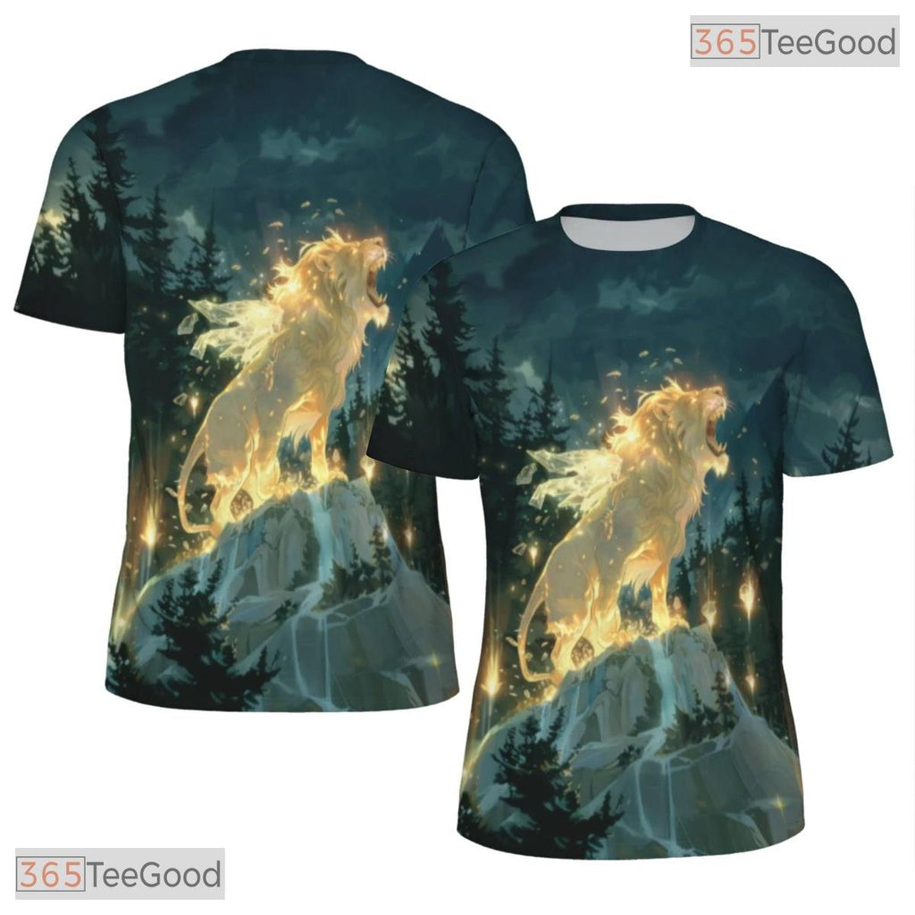 King Lion Wild Animal Graphic Art 3D Pattern Printed Casual Unisex T-Shirt Tops