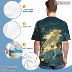 King Lion Wild Animal Graphic Art 3D Pattern Printed Casual Unisex T-Shirt Tops