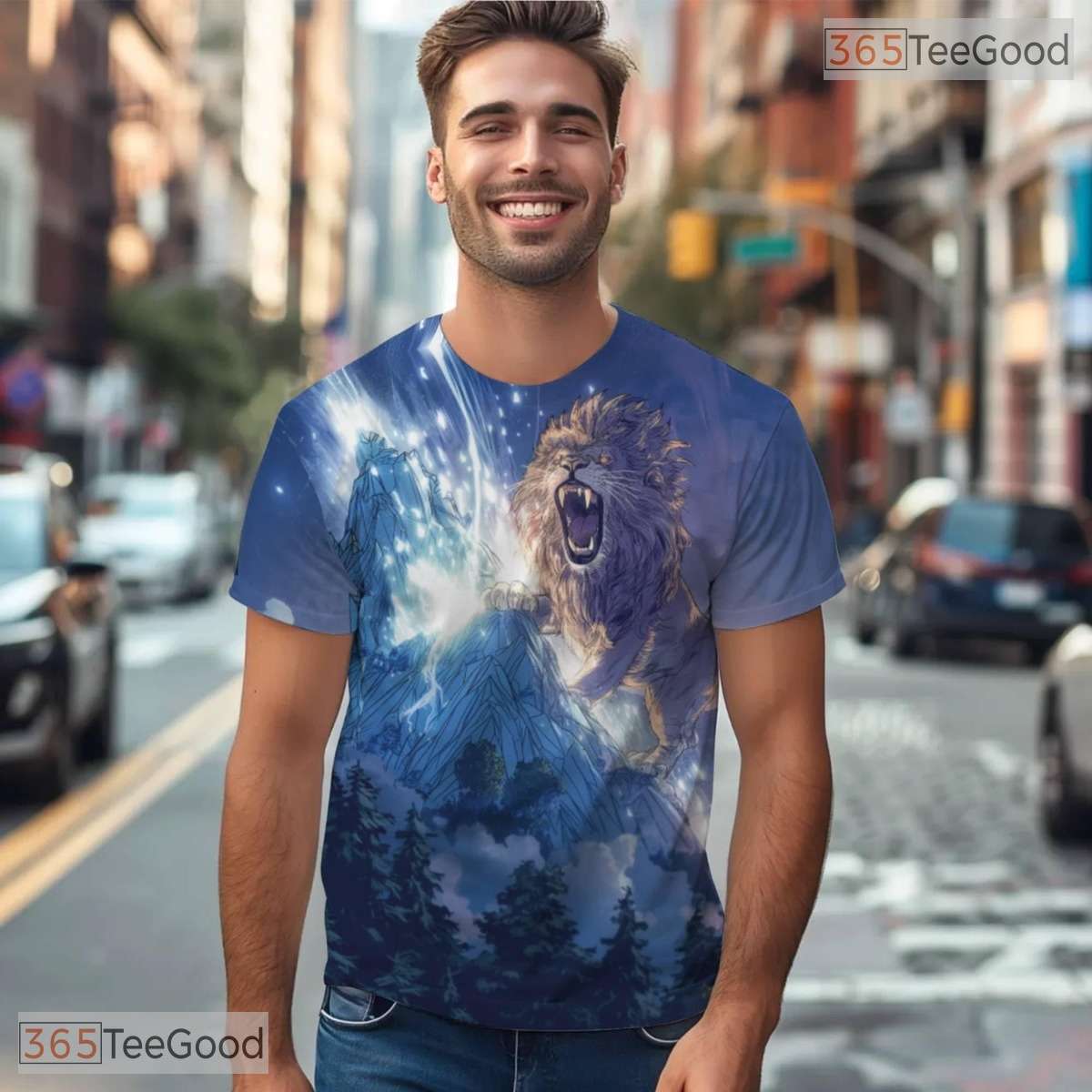 Royal Lion Animal Graphic Art 3D Pattern Printed Casual Unisex T-Shirt Tops Style