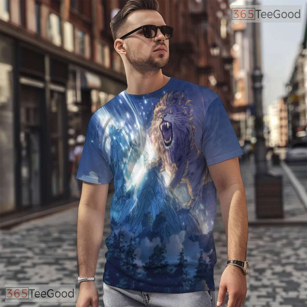 Royal Lion Animal Graphic Art 3D Pattern Printed Casual Unisex T-Shirt Tops Style