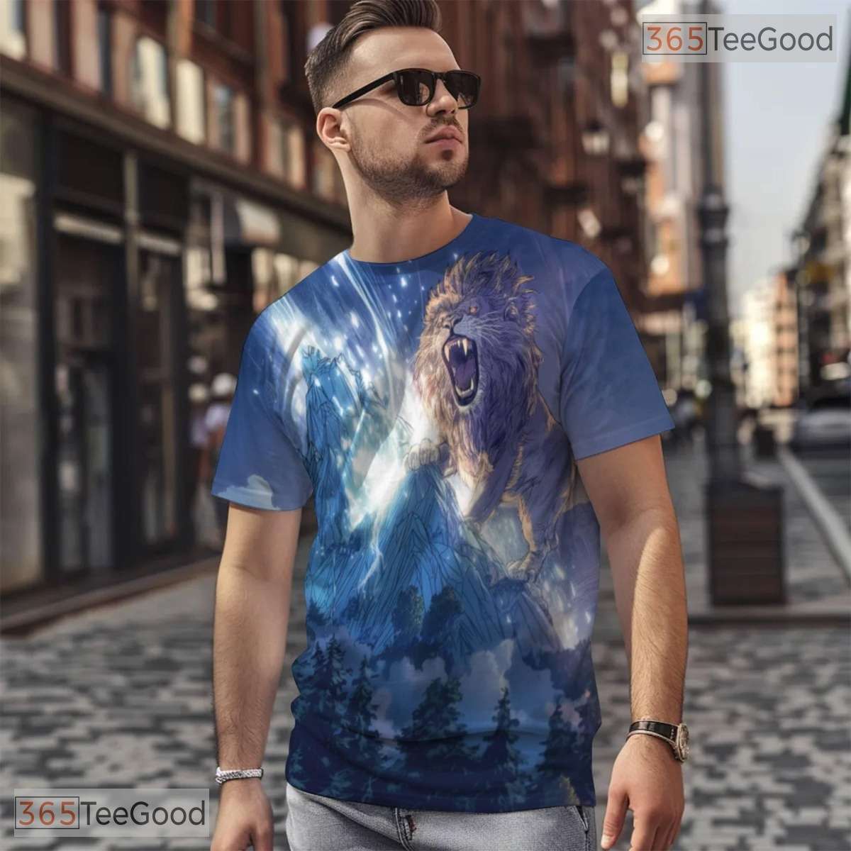 Royal Lion Animal Graphic Art 3D Pattern Printed Casual Unisex T-Shirt Tops Style