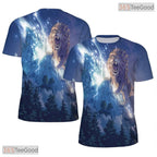 Royal Lion Animal Graphic Art 3D Pattern Printed Casual Unisex T-Shirt Tops Style