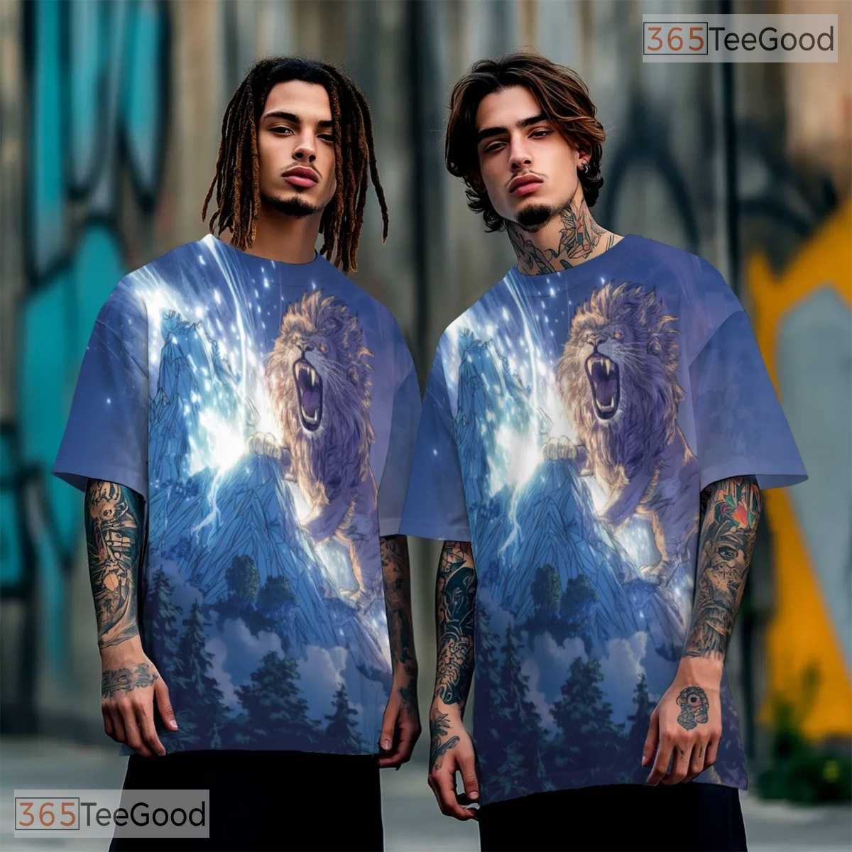 Royal Lion Animal Graphic Art 3D Pattern Printed Casual Unisex T-Shirt Tops Style