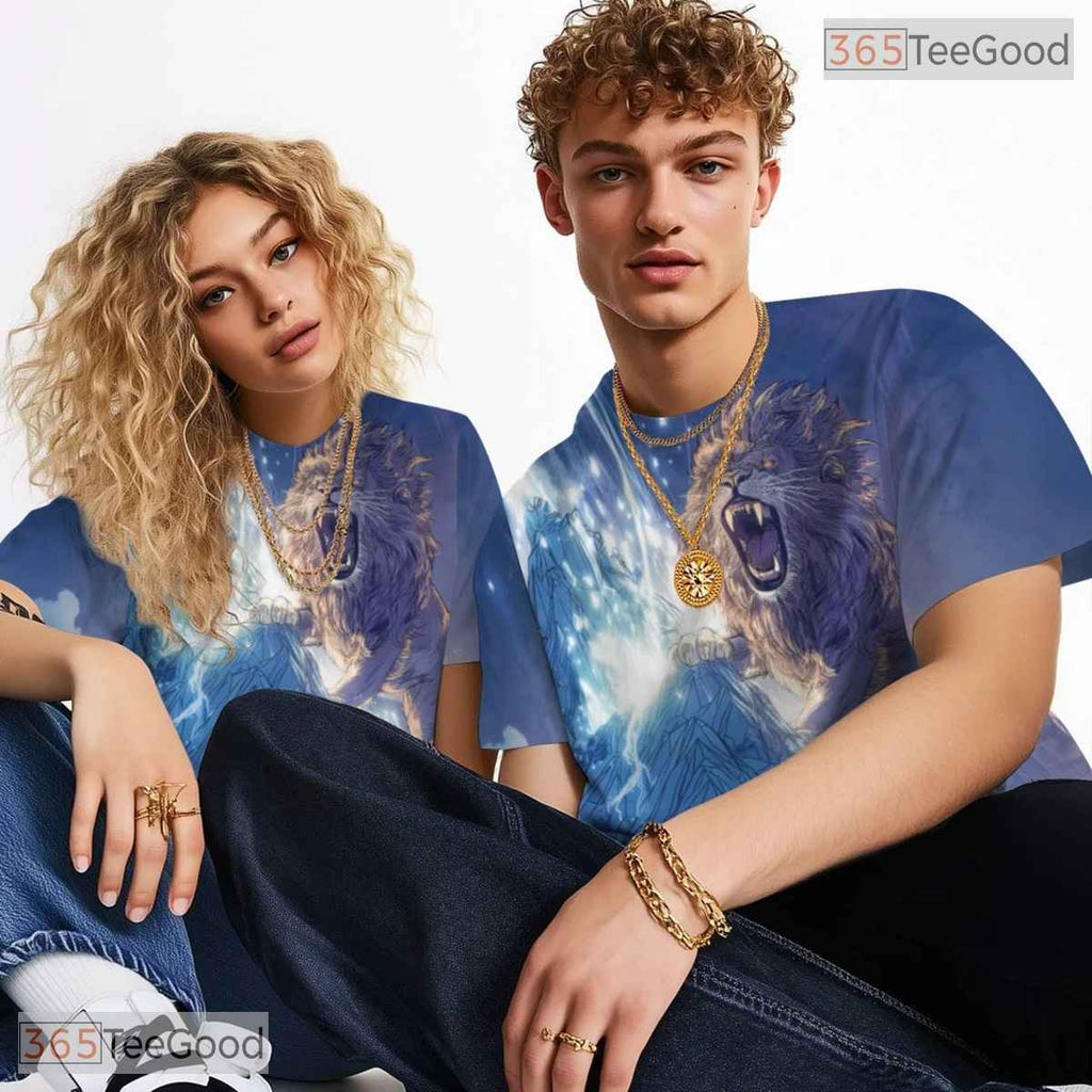 Royal Lion Animal Graphic Art 3D Pattern Printed Casual Unisex T-Shirt Tops Style