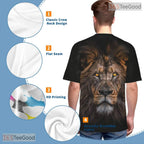 Majestic Lion Animal Graphic 3D Printed Casual Short Sleeve Unisex Tee Shirt Top
