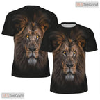 Majestic Lion Animal Graphic 3D Printed Casual Short Sleeve Unisex Tee Shirt Top