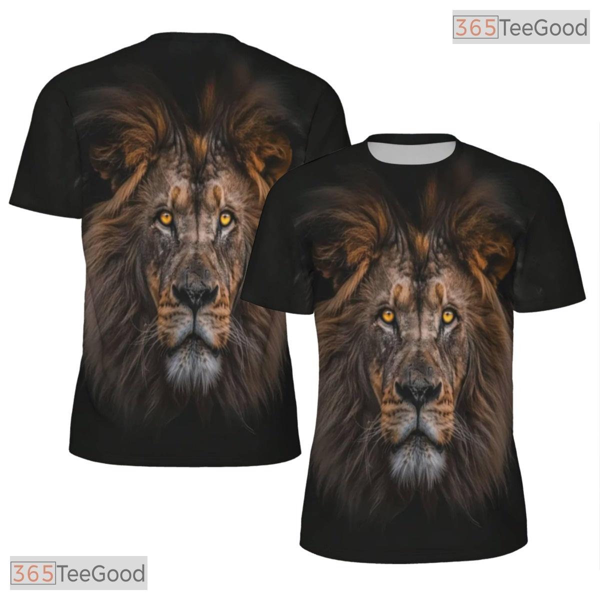 Majestic Lion Animal Graphic 3D Printed Casual Short Sleeve Unisex Tee Shirt Top