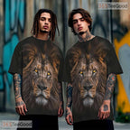 Majestic Lion Animal Graphic 3D Printed Casual Short Sleeve Unisex Tee Shirt Top