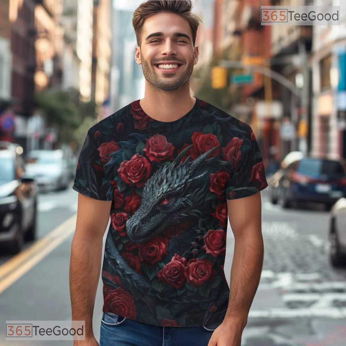 Traditional Chinese Dragon Graphic 3D Pattern Printed Casual Unisex T-Shirt Top