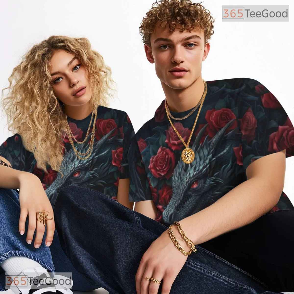 Traditional Chinese Dragon Graphic 3D Pattern Printed Casual Unisex T-Shirt Top