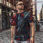 Majestic Asian Dragon Graphic Art 3D Pattern Printed Casual Unisex T-Shirt Tops
