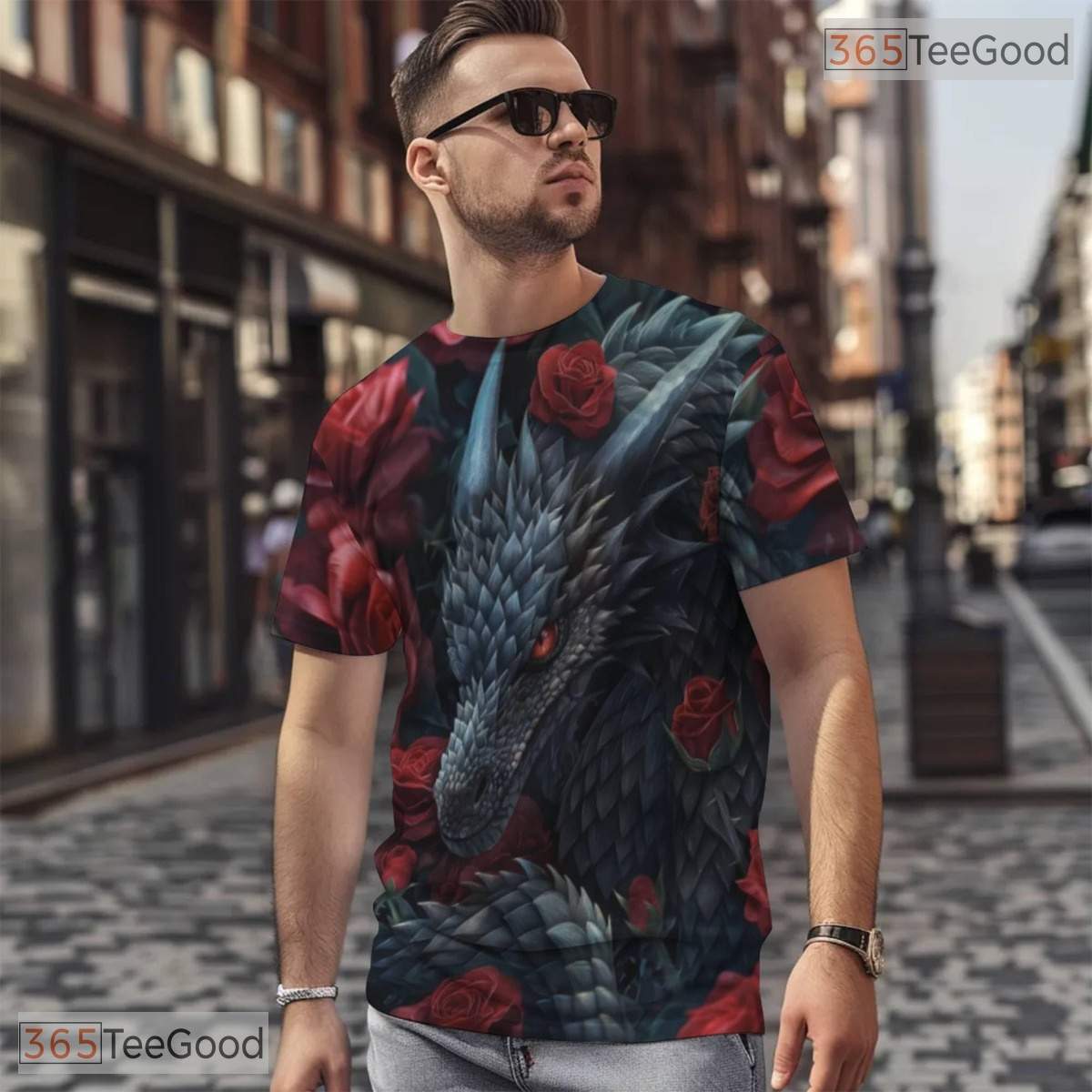 Majestic Asian Dragon Graphic Art 3D Pattern Printed Casual Unisex T-Shirt Tops