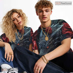 Majestic Asian Dragon Graphic Art 3D Pattern Printed Casual Unisex T-Shirt Tops