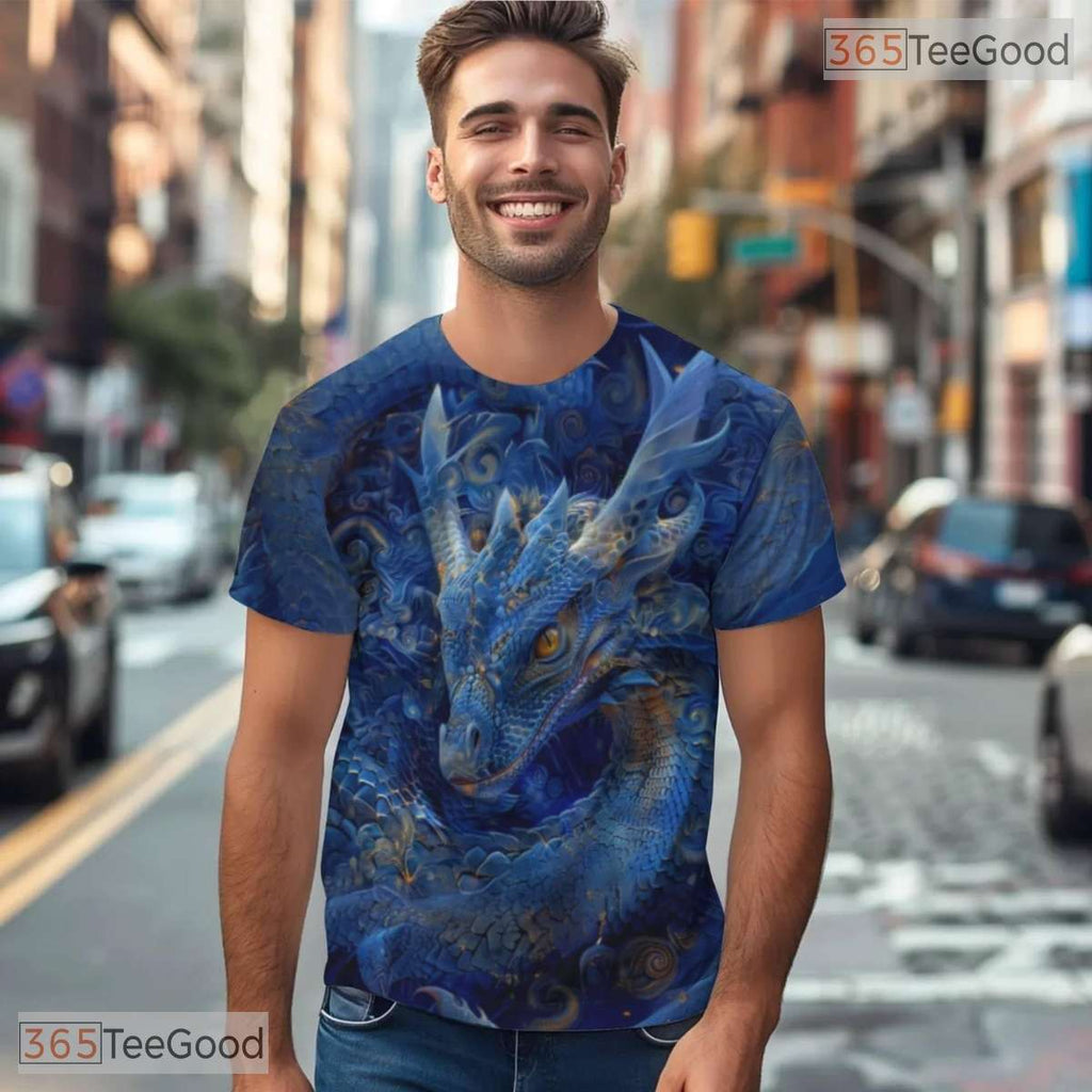 Mythical Eastern Dragon Graphic 3D Pattern Printed Casual Unisex Tee Shirt Styles