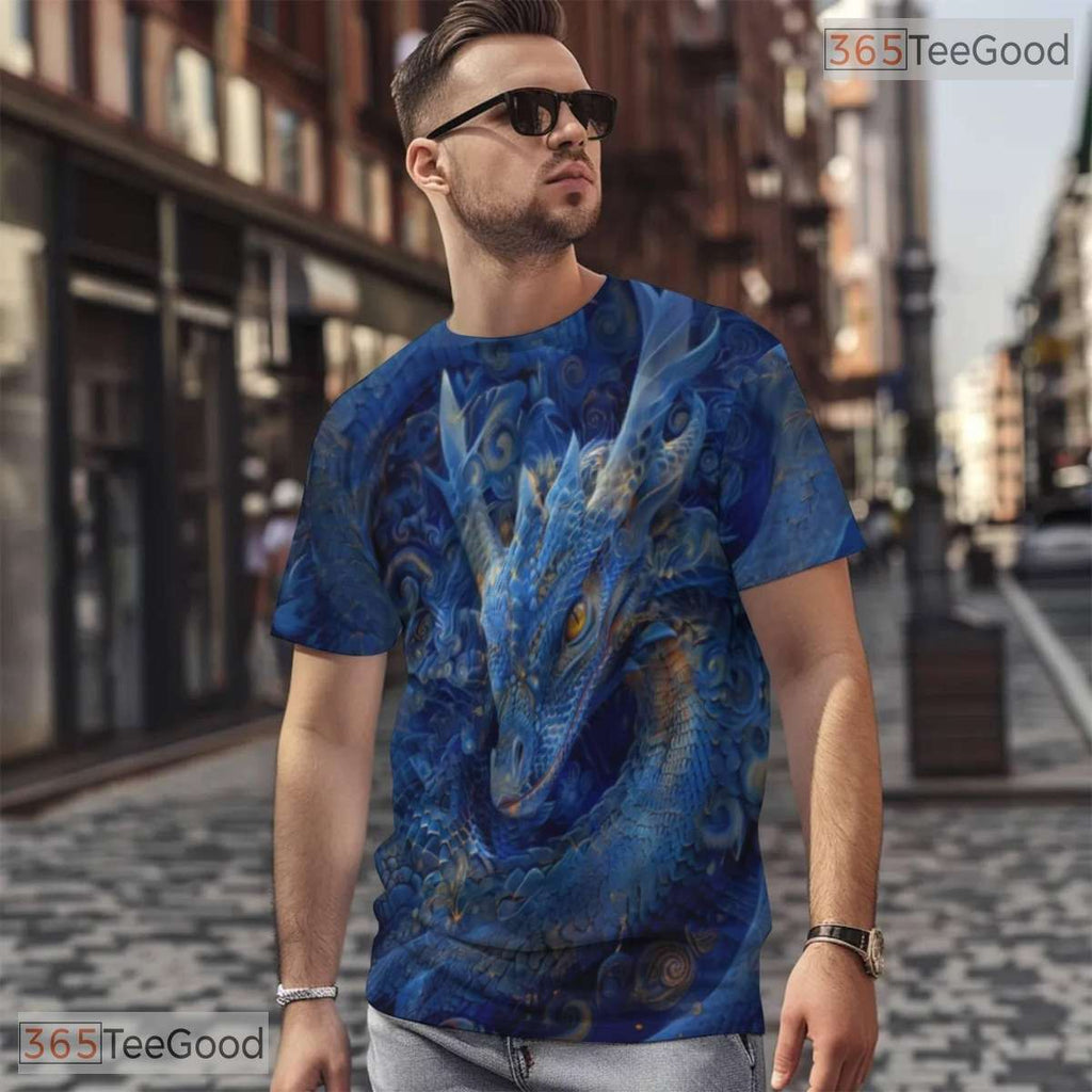 Mythical Eastern Dragon Graphic 3D Pattern Printed Casual Unisex Tee Shirt Styles