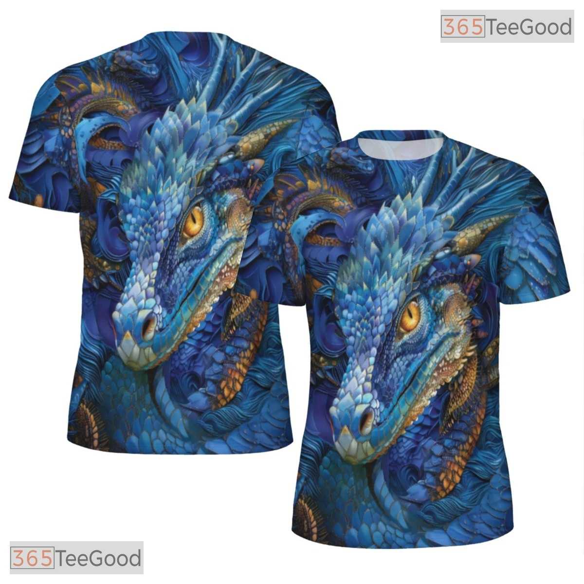 Mythical Eastern Dragon Graphic 3D Pattern Printed Casual Unisex Tee Shirt Style