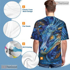 Mythical Eastern Dragon Graphic 3D Pattern Printed Casual Unisex Tee Shirt Style
