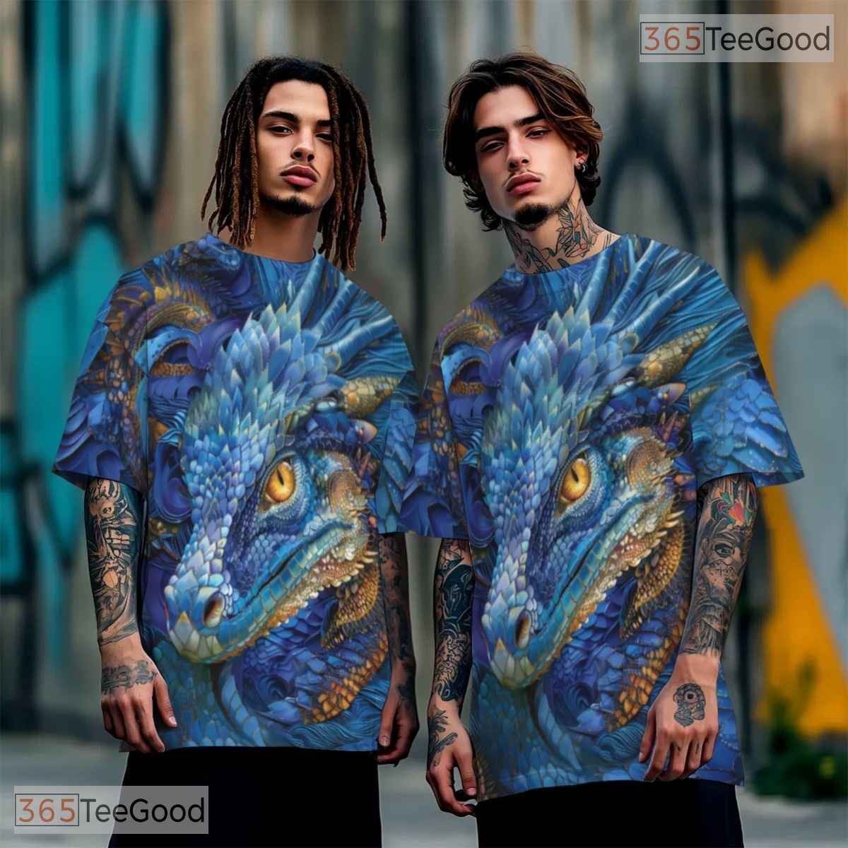 Mythical Eastern Dragon Graphic 3D Pattern Printed Casual Unisex Tee Shirt Style