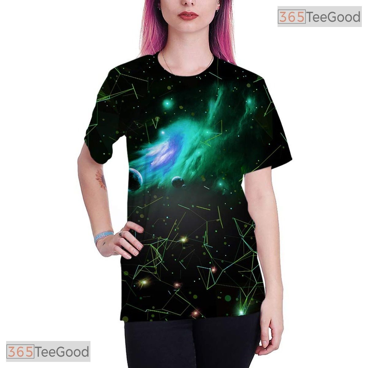 Neon Green Fantasy Art Graphic Design 3D Printed Casual Unisex Tee Shirt Tops