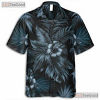 Luxury Black Palm Leaf Print Hawaiian Shirt Men Women Summer Fashion Top