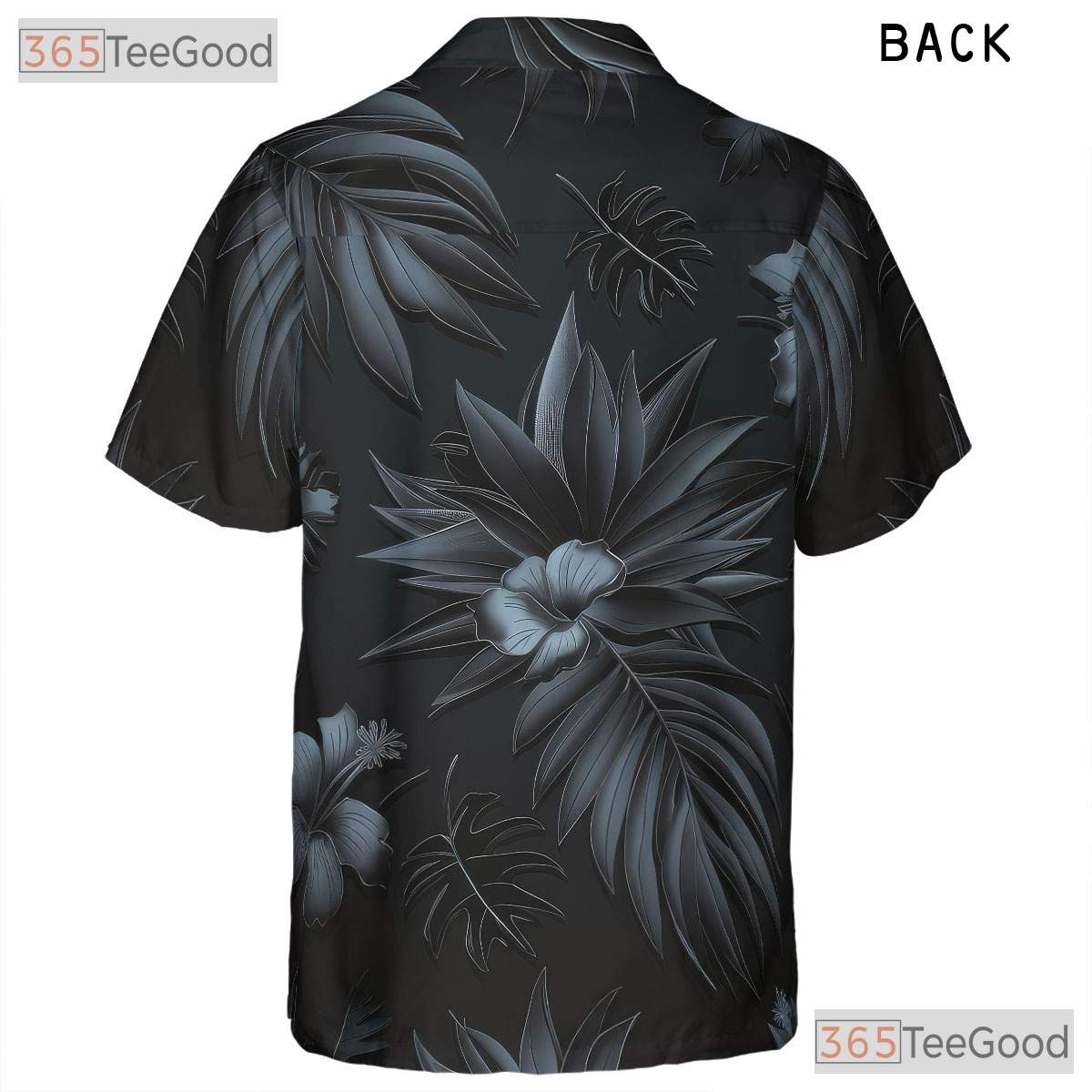 Luxury Black Subtle Palm Leaf Tropical Hawaiian Shirt Unisex Beachwear Top