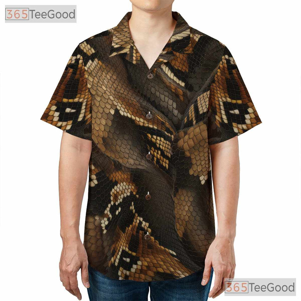 Luxury Python Snake Skin Hawaiian Shirt Unisex Reptile Aloha Beachwear