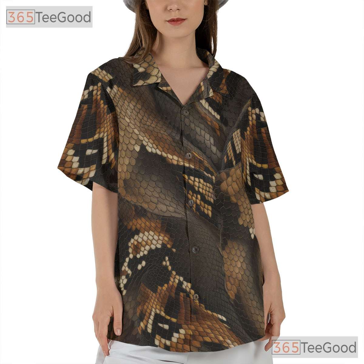Luxury Python Snake Skin Hawaiian Shirt Unisex Reptile Aloha Beachwear