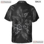 Luxury Tone on Tone Palm Leaves Black Hawaiian Shirt Unisex Summer Outfit