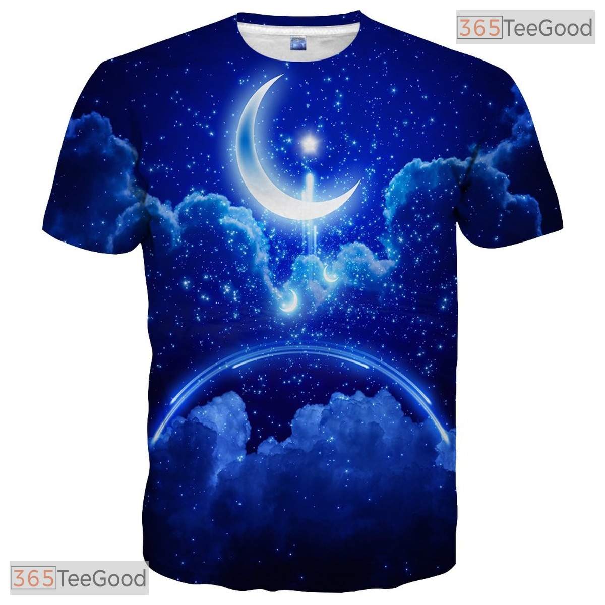 Vivid Blue Ocean Wave Illusion Graphic 3D Printed Casual Unisex T-Shirt Tops