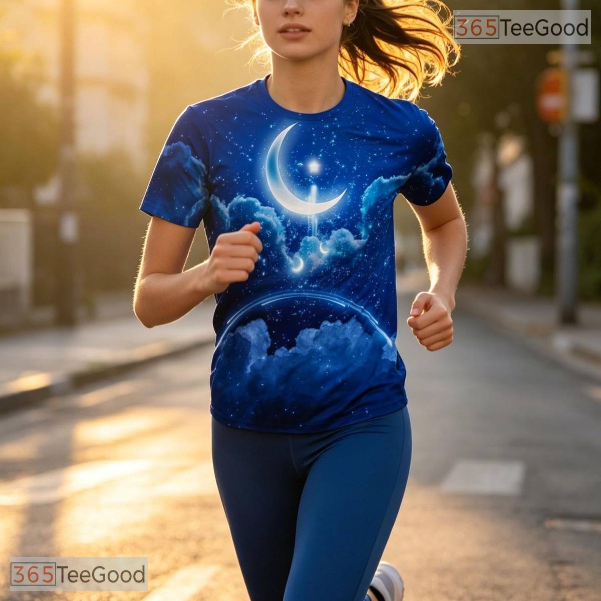 Vivid Blue Ocean Wave Illusion Graphic 3D Printed Casual Unisex T-Shirt Tops
