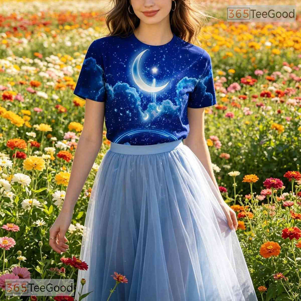 Vivid Blue Ocean Wave Illusion Graphic 3D Printed Casual Unisex T-Shirt Tops