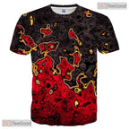 Glowing Magma Lava Texture Art 3D Graphic Printed Casual Unisex Tee Shirt Tops