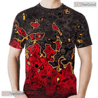 Glowing Magma Lava Texture Art 3D Graphic Printed Casual Unisex Tee Shirt Tops