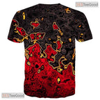 Glowing Magma Lava Texture Art 3D Graphic Printed Casual Unisex Tee Shirt Tops