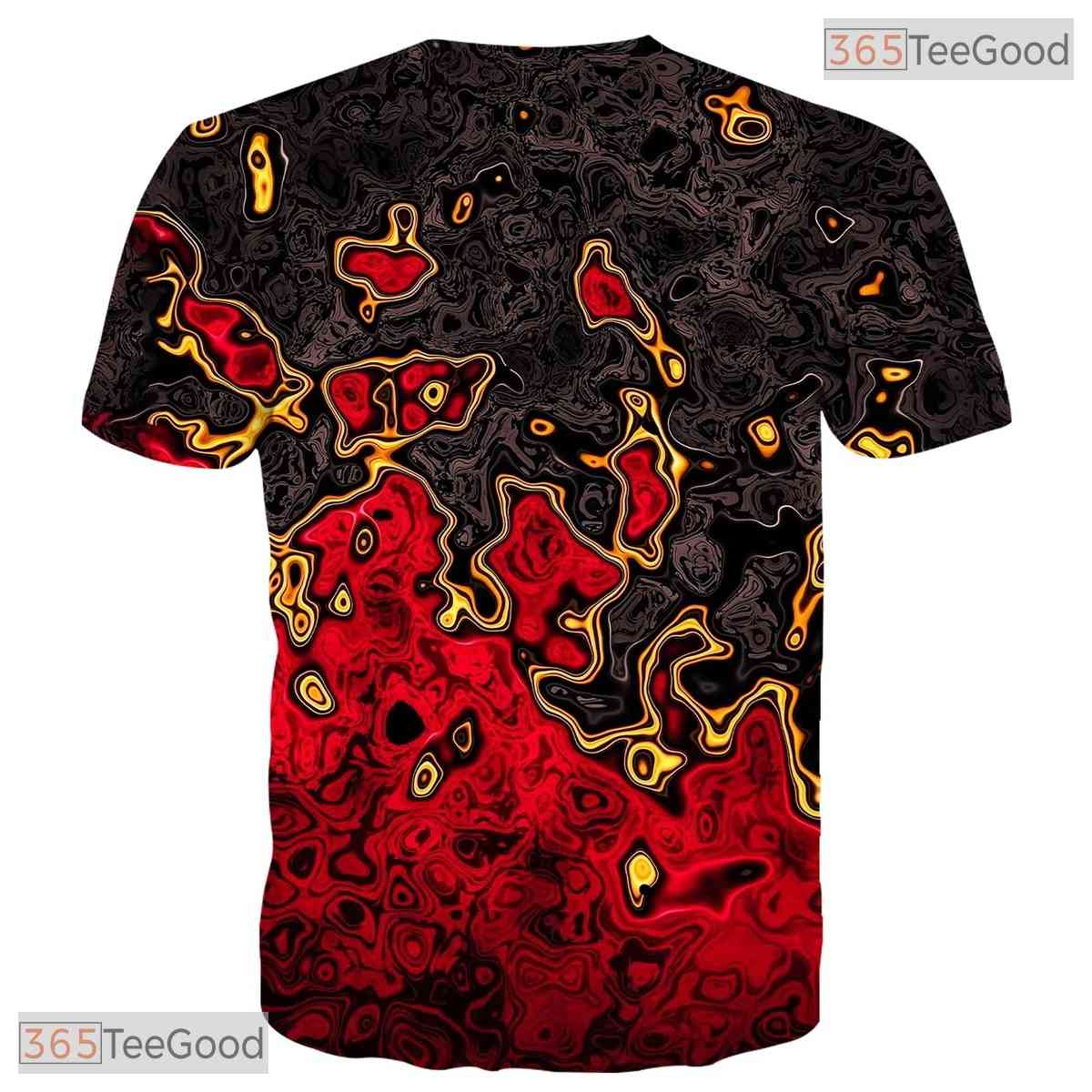 Glowing Magma Lava Texture Art 3D Graphic Printed Casual Unisex Tee Shirt Tops