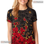 Glowing Magma Lava Texture Art 3D Graphic Printed Casual Unisex Tee Shirt Tops