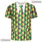 Vibrant Mardi Gras Party Costume Novelty Graphic 3D Printed Casual Unisex T-Shirt Top