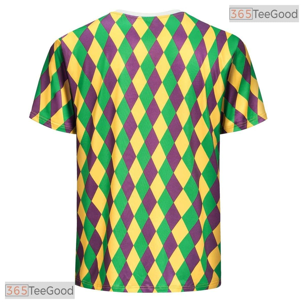 Vibrant Mardi Gras Party Costume Novelty Graphic 3D Printed Casual Unisex T-Shirt Top