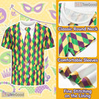 Vibrant Mardi Gras Party Costume Novelty Graphic 3D Printed Casual Unisex T-Shirt Top