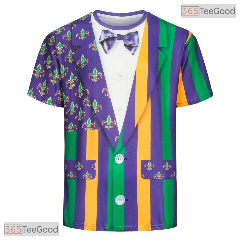 Colorful Mardi Gras Party Costume Novelty Graphic 3D Printed Casual Unisex Tee Shirt