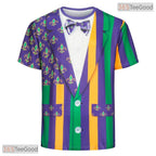 Colorful Mardi Gras Party Costume Novelty Graphic 3D Printed Casual Unisex Tee Shirt