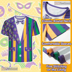 Colorful Mardi Gras Party Costume Novelty Graphic 3D Printed Casual Unisex Tee Shirt