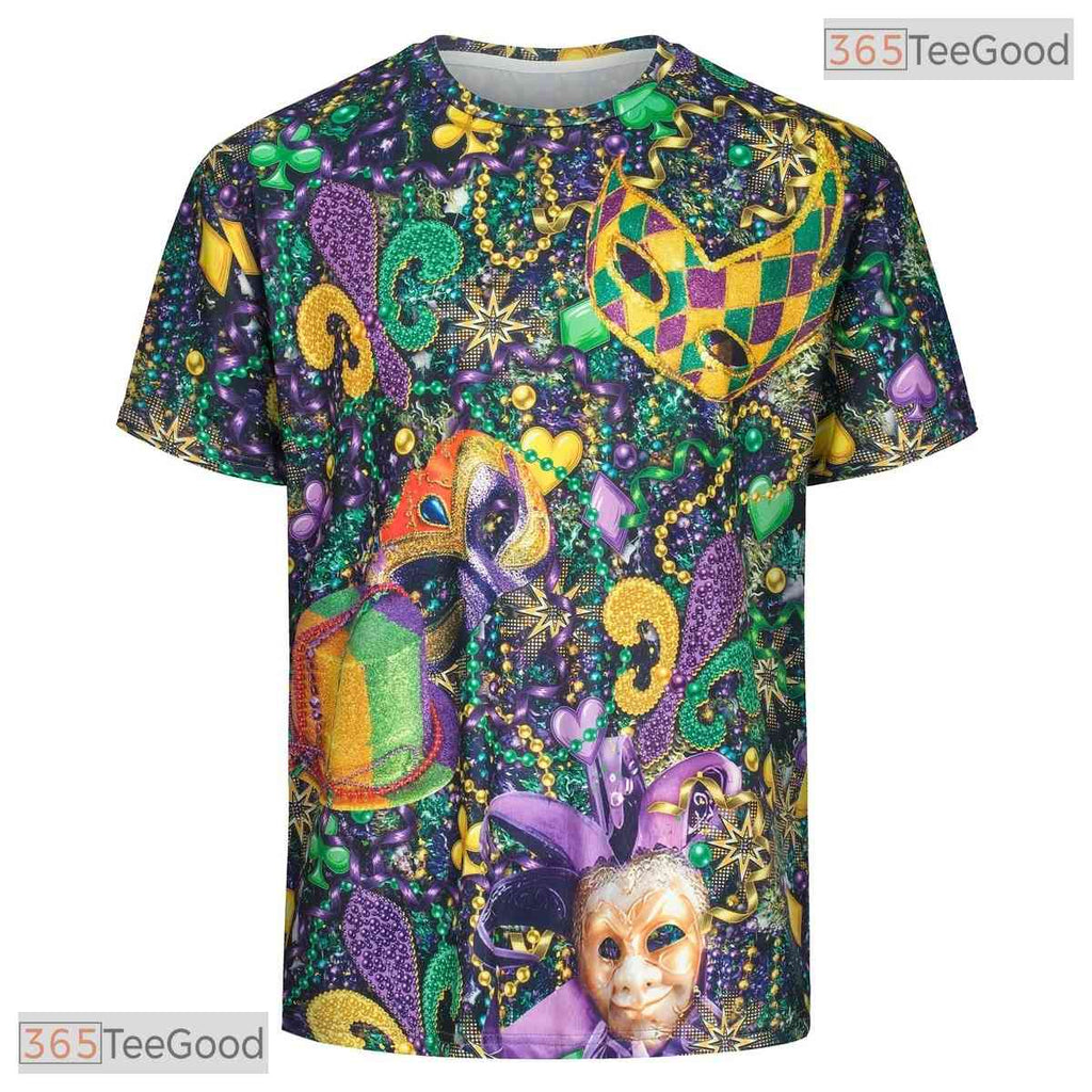 Mardi Gras Festive Costume Novelty Graphic 3D Printed Casual Unisex Tee Shirt Styles