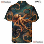 Men's Deep Sea Octopus Hawaiian Shirt - Kraken Tropical Beach Ocean Tee