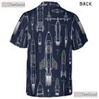 Men's Futuristic Space Hawaiian Shirt - Rocket Sci-Fi Galaxy Print Style