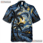 Men's Van Gogh Starry Night Hawaiian Shirt - Tropical Palm Beach Artwear