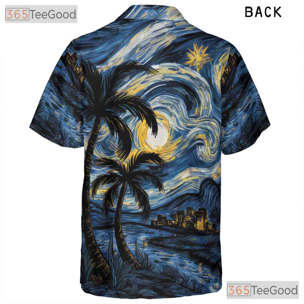 Men's Van Gogh Starry Night Hawaiian Shirt - Tropical Palm Beach Artwear