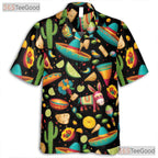 Mexican Fiesta Cactus Sombrero Pinata Hawaiian Tee Men Women Summer Party Top