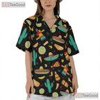 Mexican Fiesta Cactus Sombrero Pinata Party Hawaiian Shirt Unisex Outfit Top