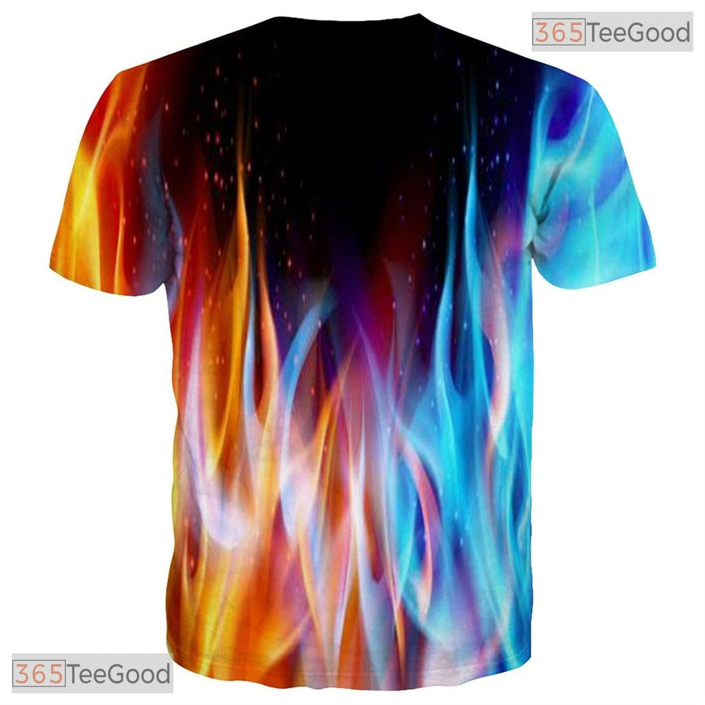 Bright Orange Abstract Splash Graphic 3D Printed Casual Unisex T-Shirt Styles